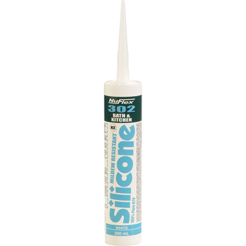 NuFlex&reg; 302 Bath And Kitchen Silicone Sealant, 300 ml, Cartridge, Clear CSL Industriel Inc.