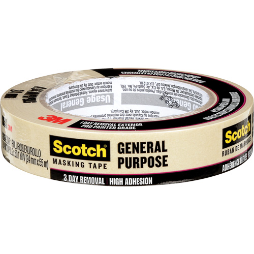 Scotch&reg; General Purpose Masking Tape 2020, 24 mm (1") x 55 m (180'), Tan CSL Industriel Inc.