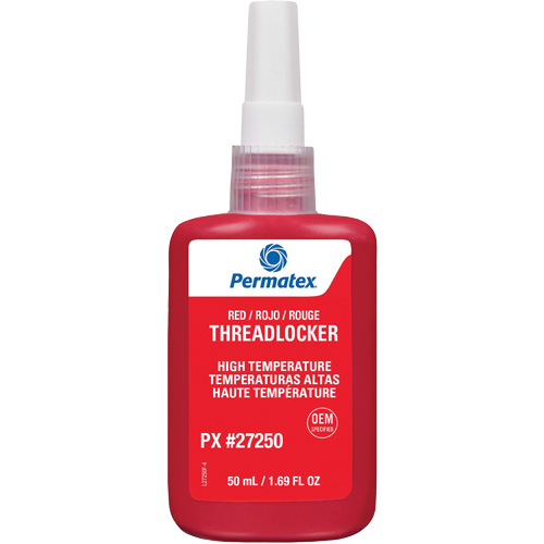 Adh&eacute;sif frein-filet pour temp&eacute;ratures &eacute;lev&eacute;es, Rouge, &eacute;lev&eacute;, 50 ml, Bouteille CSL Industriel Inc.