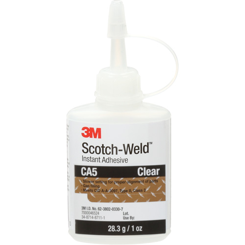 Adh&eacute;sif instantan&eacute; CA5 Scotch-Weld, Transparent, Bouteille, 1 oz CSL Industriel Inc.