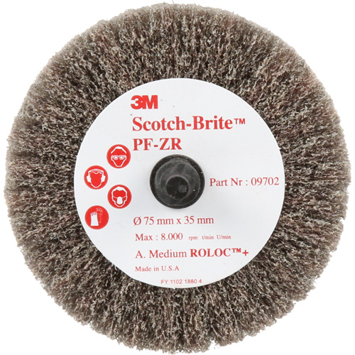 Scotch-Brite Roloc Cut & Polish Disc, Aluminum Oxide, Medium Grit, 3" x 1-3/8" x 1/4" CSL Industriel Inc.