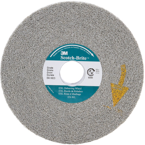 Meules d'&eacute;barbage EXL Scotch-Brite, 6" x 1", Arbre de 1", Oxyde d'aluminium CSL Industriel Inc.