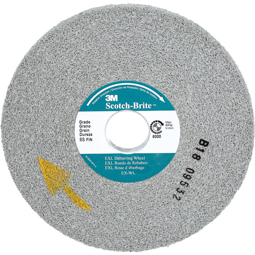Meule d'&eacute;barbage EXL Scotch-Brite, 6" x 1/2", Arbre de 1", Carbure de silicium CSL Industriel Inc.