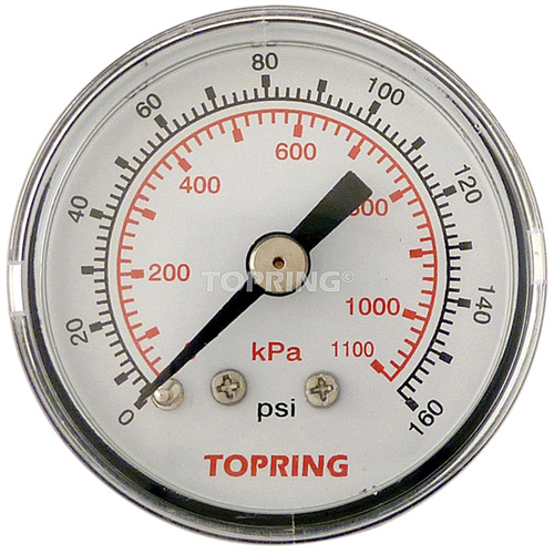 Pressure Gauge, 1-1/2" , 0 - 160 psi, Back Mount, Analogue CSL Industriel Inc.