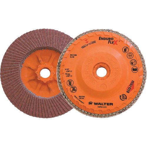 Disque &agrave; lamelles Enduro-Flex, 4-1/2" x 5/8"-11, Type 27, Grain 60, Alumine de zirconium CSL Industriel Inc.