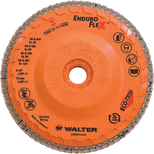 Disque &agrave; lamelles Enduro-Flex, 4-1/2" x 5/8"-11, Type 27, Grain 80, Alumine de zirconium CSL Industriel Inc.