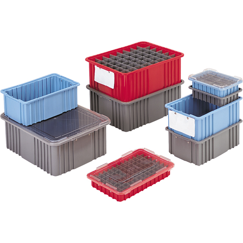 Contenants Divider Box, Poly&eacute;thyl&egrave;ne, 10,8" la x 8,3" p x 2,5" h, Gris CSL Industriel Inc.