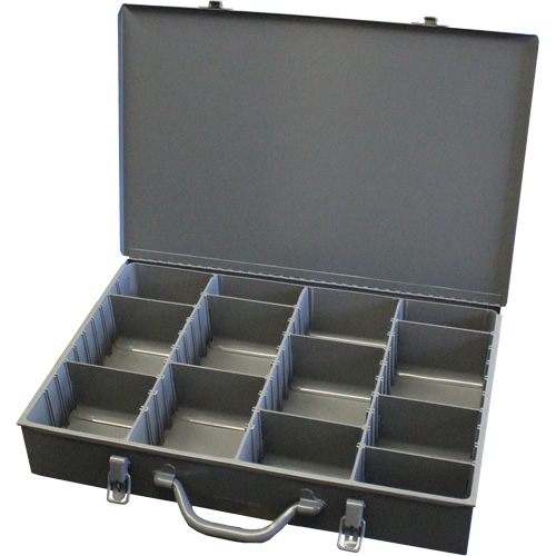 Boîtes &agrave; compartiments ajustables, Acier, Variable compartiments, 18" la x 12" p, 3" h, Gris CSL Industriel Inc.