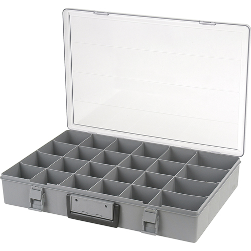 Compartment Case, Plastic, 24 Slots, 18-1/2" W x 13" D x 3" H, Grey CSL Industriel Inc.