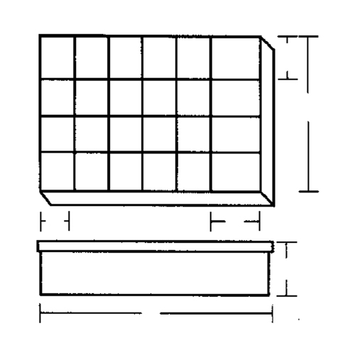 Compartment Case, Plastic, 24 Slots, 18-1/2" W x 13" D x 3" H, Grey CSL Industriel Inc.