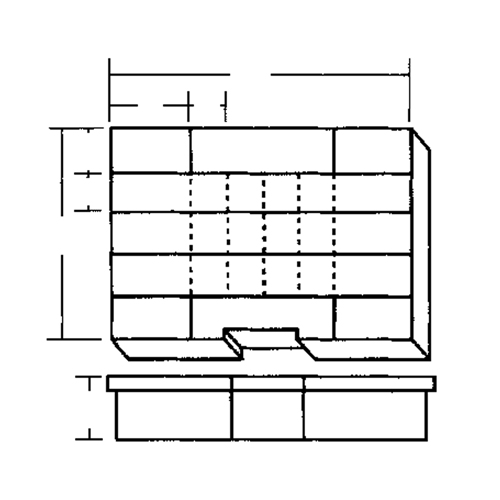Boîte &agrave; compartiments, Plastique, 24 compartiments, 15-1/2" la x 11-3/4" p, 2-1/2" h, Gris CSL Industriel Inc.