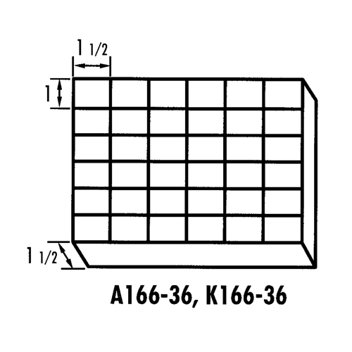 Boîte &agrave; compartiments K-Resin, Plastique, 36 compartiments, 6-9/16" la x 9-5/8" p, 1-1/2" h, Transparent CSL Industriel Inc.