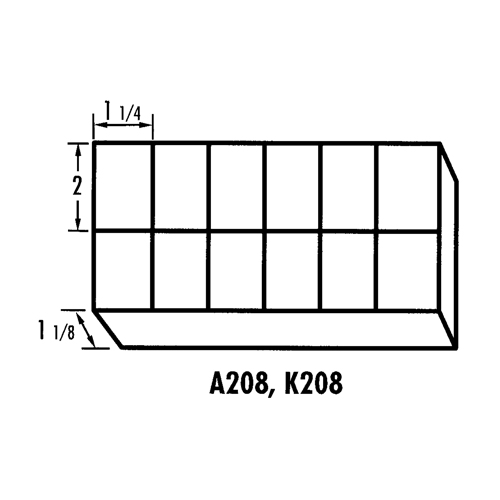 K-Resin Compartment Box, Plastic, 12 Slots, Transparent CSL Industriel Inc.