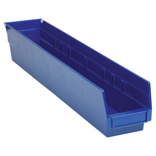 Bacs de rangement pour tablettes, 4-1/8" la x 4" H x 23-5/8" p, Bleu, Capacit&eacute; 50 lb CSL Industriel Inc.