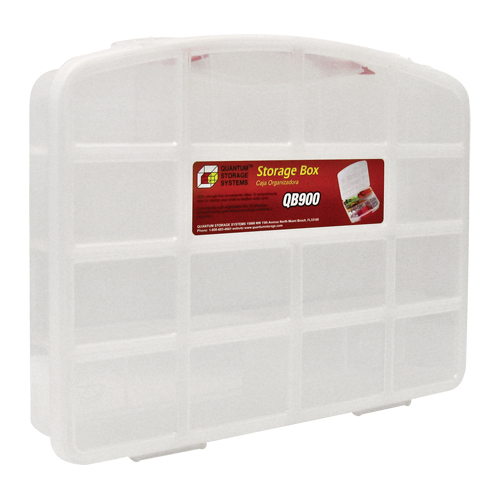Clear Compartment Storage Box, 13" W x 10-1/4" D x 2-3/8" H, 10 Compartments CSL Industriel Inc.