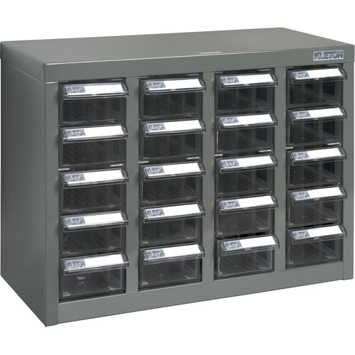 KPC-600 Parts Cabinet, Steel, 20 Drawers, 18-1/3" x 8-2/3" x 13-3/4", Grey CSL Industriel Inc.
