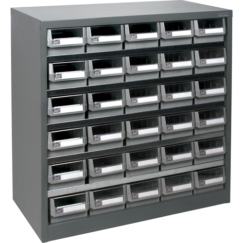 Casier robuste pour pi&egrave;ces KPC-HD, Acier galvanis&eacute;, 30 tiroirs, 34-3/5" x 15-7/10" x 34-3/5", Gris CSL Industriel Inc.