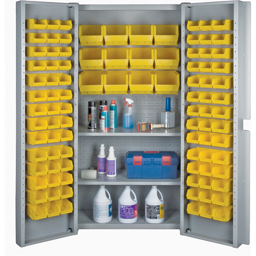 Deep Door Combination Bin Cabinets, 38" W x 24" D x 72" H, Grey CSL Industriel Inc.