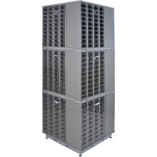 Heavy-Duty Industrial Carousel Drawer Cabinet, Steel, 480 Drawers, 27" W x 27" D x 80" H, Grey CSL Industriel Inc.