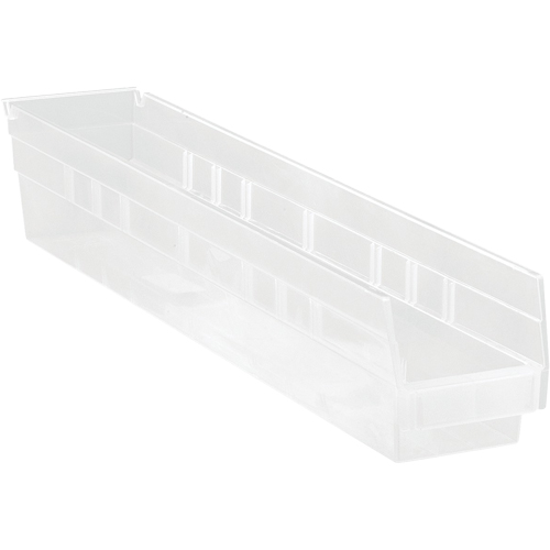 Bacs de rangement pour tablettes, 4-1/8" la x 4" H x 23-5/8" p, Transparent, Capacit&eacute; 50 lb CSL Industriel Inc.