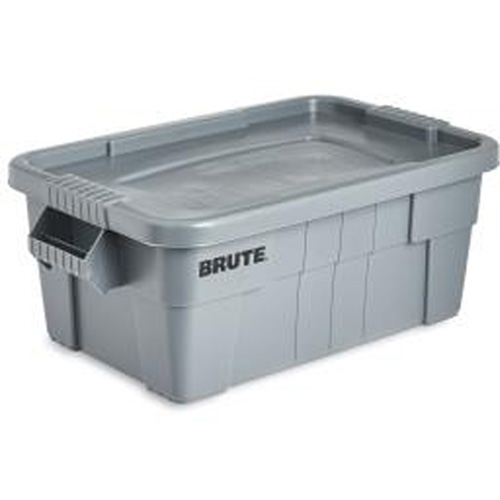 Brute Storage Tote with Lid, 27.88” D x 16.5” W x 10.7" H, 112 llbs. Capacity, Grey CSL Industriel Inc.