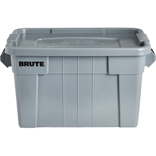 Brute Storage Tote with Lid, 27.88” D x 17.38” W x 15.13” H, 160 lbs. Capacity, Grey CSL Industriel Inc.