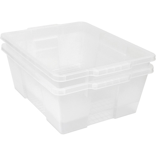 Contenant avec loquets en plastique,  la x 21" p x 7,75" h, Noir CSL Industriel Inc.