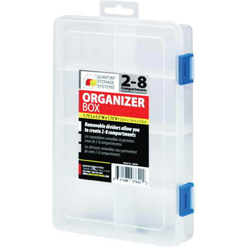 Plastic Compartment Box, 5.5" W x 7.75" D x 1.75" H, 8 Compartments CSL Industriel Inc.