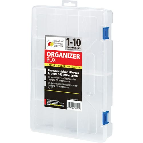 Boîte &agrave; compartiments en plastique, 7,75" la x 11,75" p x 2,2" h, 10 compartiments CSL Industriel Inc.