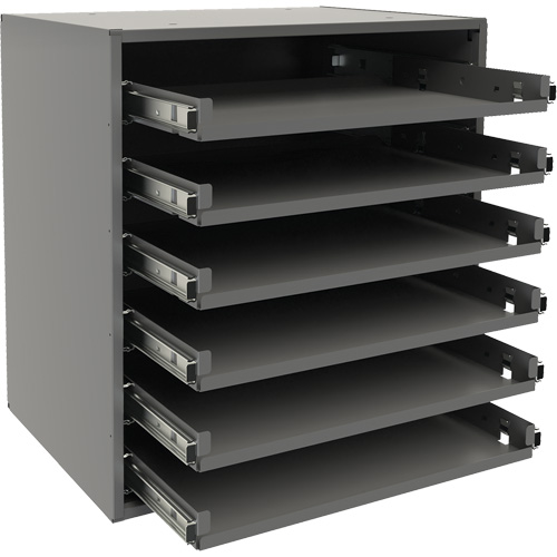 Small Bearing Slide Rack, Steel, 6 Slots, 15-9/16" W x 11-7/8" D x 16-3/8" H, Grey CSL Industriel Inc.