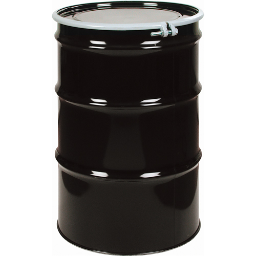 Steel Drums, 55 US gal (45 imp. gal.), Unlined, Black, Open Top, 1A2/Y1.4/140, 20 Gauge CSL Industriel Inc.