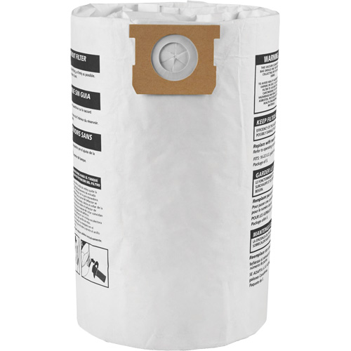 Sacs filtrants pour d&eacute;bris secs jetables de type G, 15 - 22 gal US CSL Industriel Inc.