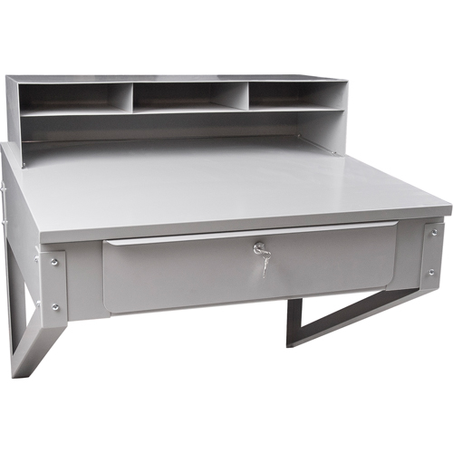 Wall-Mounted Shop Desk, 34-1/2" W x 28" D x 31" H, Grey CSL Industriel Inc.