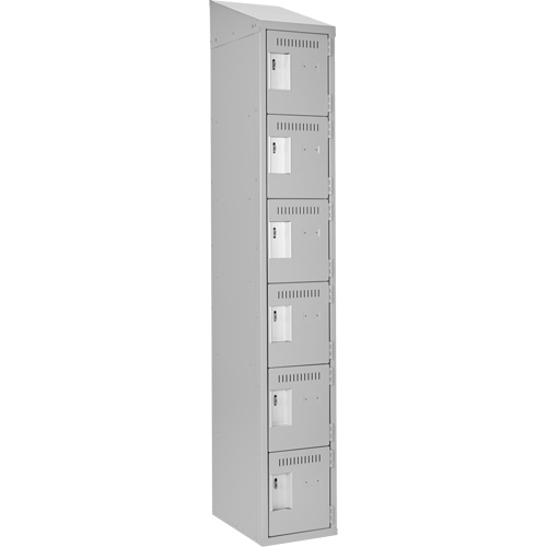 Clean Line Lockerette , 6 -tier, 12" x 18" x 78", Steel, Grey, Rivet (Assembled) CSL Industriel Inc.