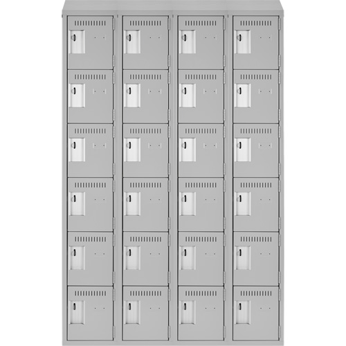 Clean Line Lockerette , 6 -tier, Bank of 4, 48" x 18" x 78", Steel, Grey, Rivet (Assembled) CSL Industriel Inc.
