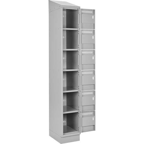 Clean Line Lockerette, 6 -tier, Bank of 3, 36" x 18" x 82", Steel, Grey, Rivet (Assembled) CSL Industriel Inc.