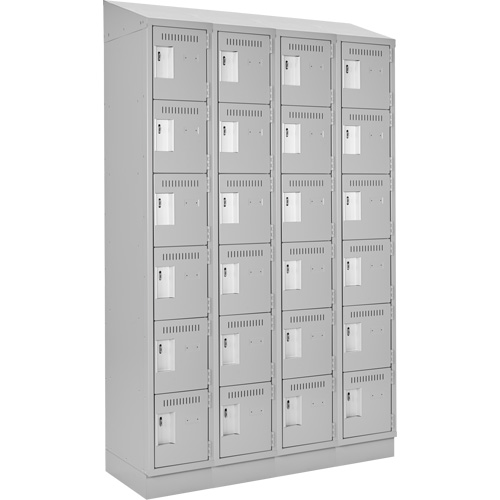 Clean Line Lockerette, 6 -tier, Bank of 4, 48" x 18" x 82", Steel, Grey, Rivet (Assembled) CSL Industriel Inc.