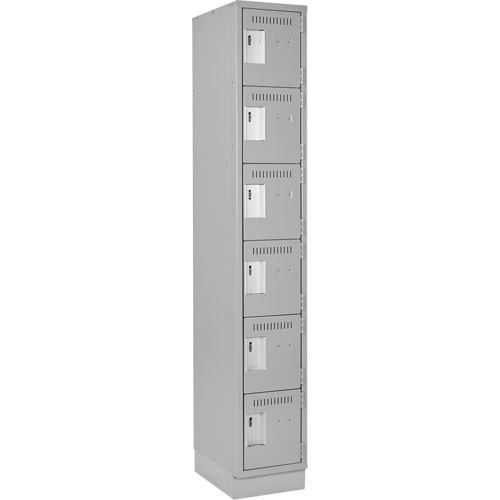 Clean Line Lockerette, 6 -tier, 12" x 18" x 76", Steel, Grey, Rivet (Assembled) CSL Industriel Inc.