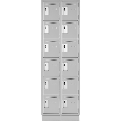 Clean Line Lockerette, 6 -tier, Bank of 2, 24" x 18" x 76", Steel, Grey, Rivet (Assembled) CSL Industriel Inc.