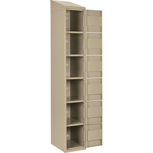 Clean Line Lockerette, 6 -tier, Bank of 3, 36" x 18" x 78", Steel, Beige, Rivet (Assembled) CSL Industriel Inc.