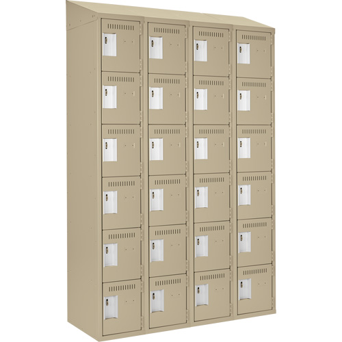 Clean Line Lockerette, 6 -tier, Bank of 4, 48" x 18" x 78", Steel, Beige, Rivet (Assembled) CSL Industriel Inc.