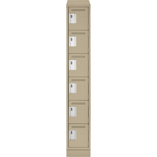Petits casiers Clean Line, 6 niveaux, 12" x 18" x 82", Acier, Beige, Rivet (assembl&eacute;) CSL Industriel Inc.