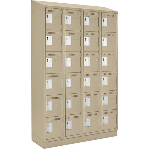 Clean Line Lockerette , 6 -tier, Bank of 4, 48" x 18" x 82", Steel, Beige, Rivet (Assembled) CSL Industriel Inc.