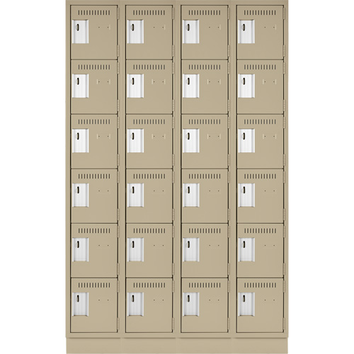 Clean Line Lockerette, 6 -tier, Bank of 4, 48" x 18" x 76", Steel, Beige, Rivet (Assembled) CSL Industriel Inc.