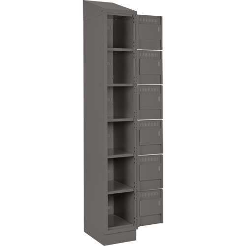 Clean Line Lockerette, 6 -tier, Bank of 4, 48" x 18" x 82", Steel, Charcoal, Rivet (Assembled) CSL Industriel Inc.