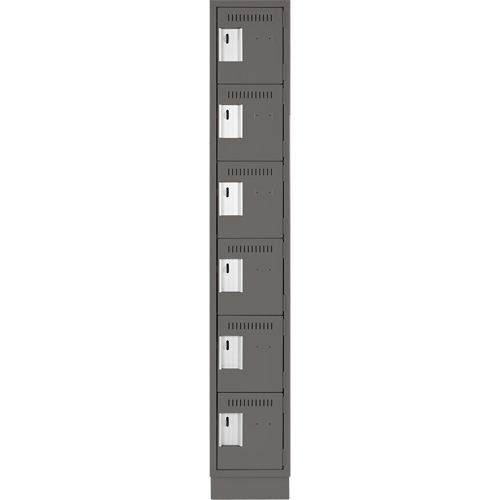 Clean Line Lockerette, 6 -tier, 12" x 18" x 76", Steel, Charcoal, Rivet (Assembled) CSL Industriel Inc.