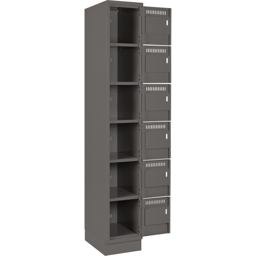 Clean Line Lockerette, 6 -tier, Bank of 2, 24" x 18" x 76", Steel, Charcoal, Rivet (Assembled) CSL Industriel Inc.
