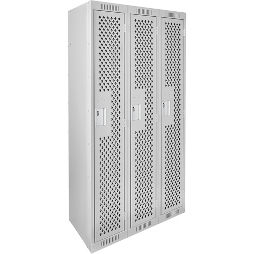 Casiers Clean Line, Bloc de 3, 36" x 12" x 72", Acier, Gris, Rivet (assembl&eacute;), Perfor&eacute; CSL Industriel Inc.