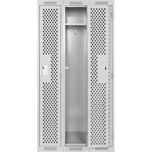 Casiers Clean Line, Bloc de 3, 36" x 12" x 72", Acier, Gris, Rivet (assembl&eacute;), Perfor&eacute; CSL Industriel Inc.