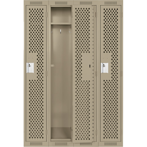 Casiers Clean Line, Bloc de 4, 48" x 12" x 72", Acier, Beige, Rivet (assembl&eacute;), Perfor&eacute; CSL Industriel Inc.